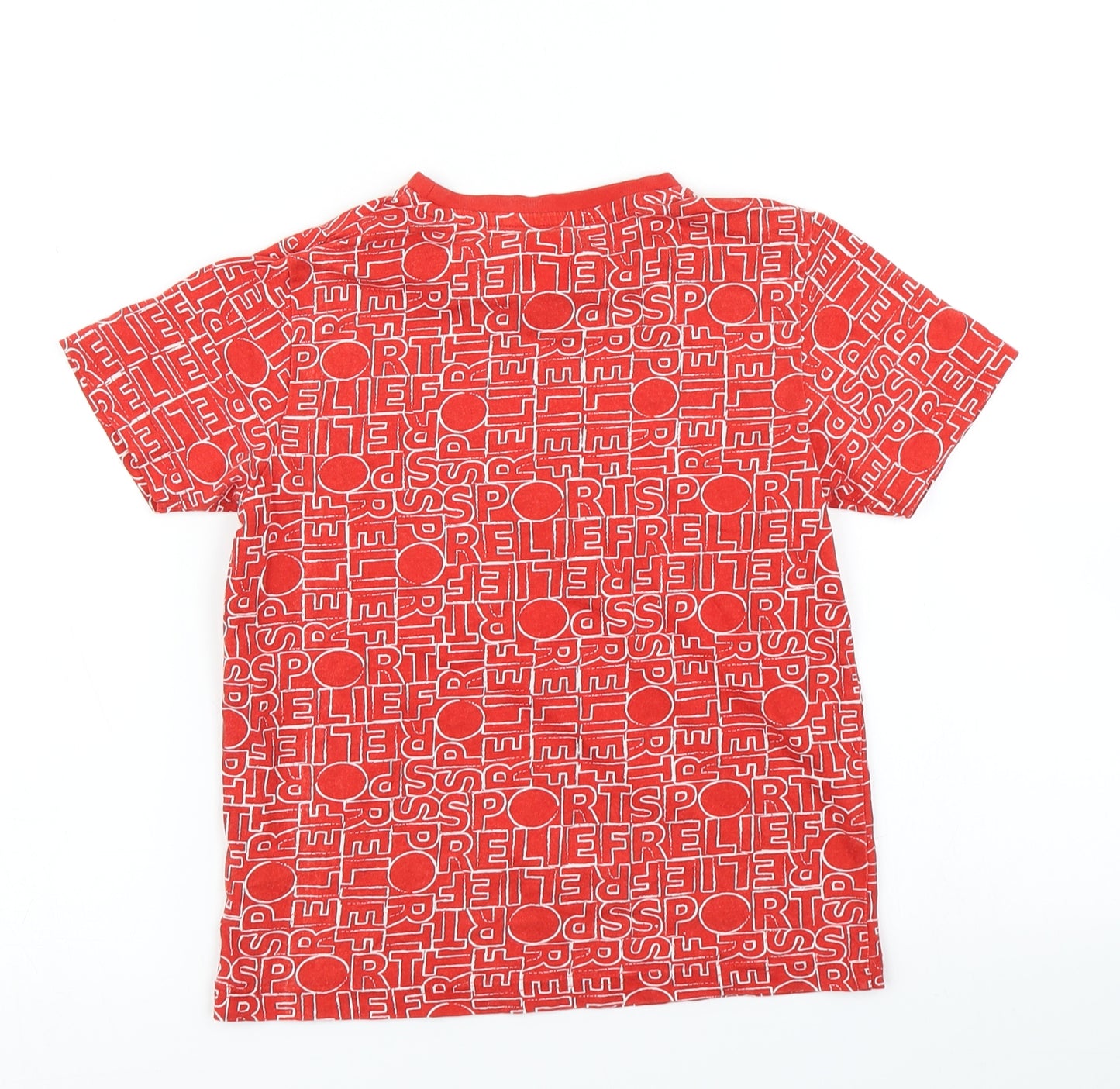 Sport Relief Boys Red Polka Dot  Basic T-Shirt Size 5-6 Years
