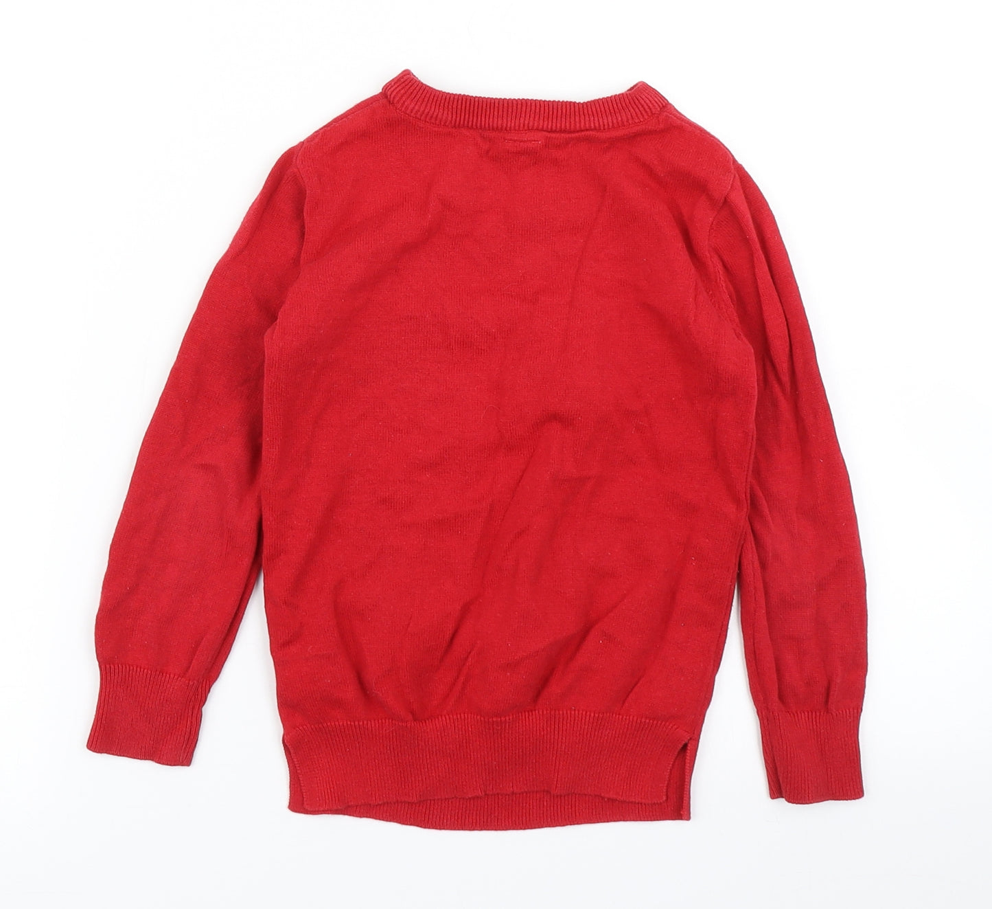 TU Girls Red  Knit Pullover Jumper Size 5 Years  - Christmas Jumper