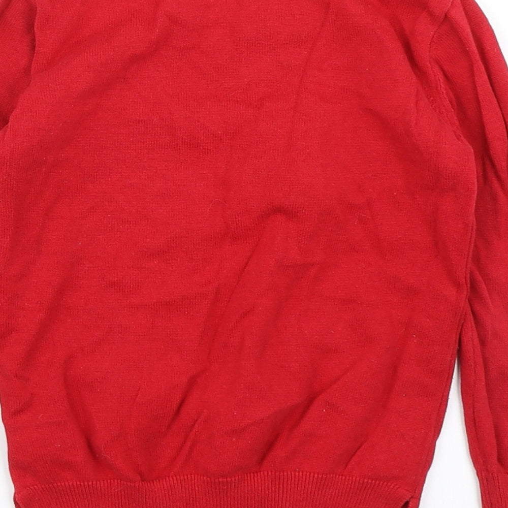TU Girls Red  Knit Pullover Jumper Size 5 Years  - Christmas Jumper
