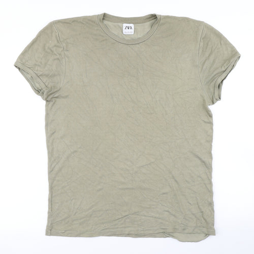 Zara Mens Green    T-Shirt Size L