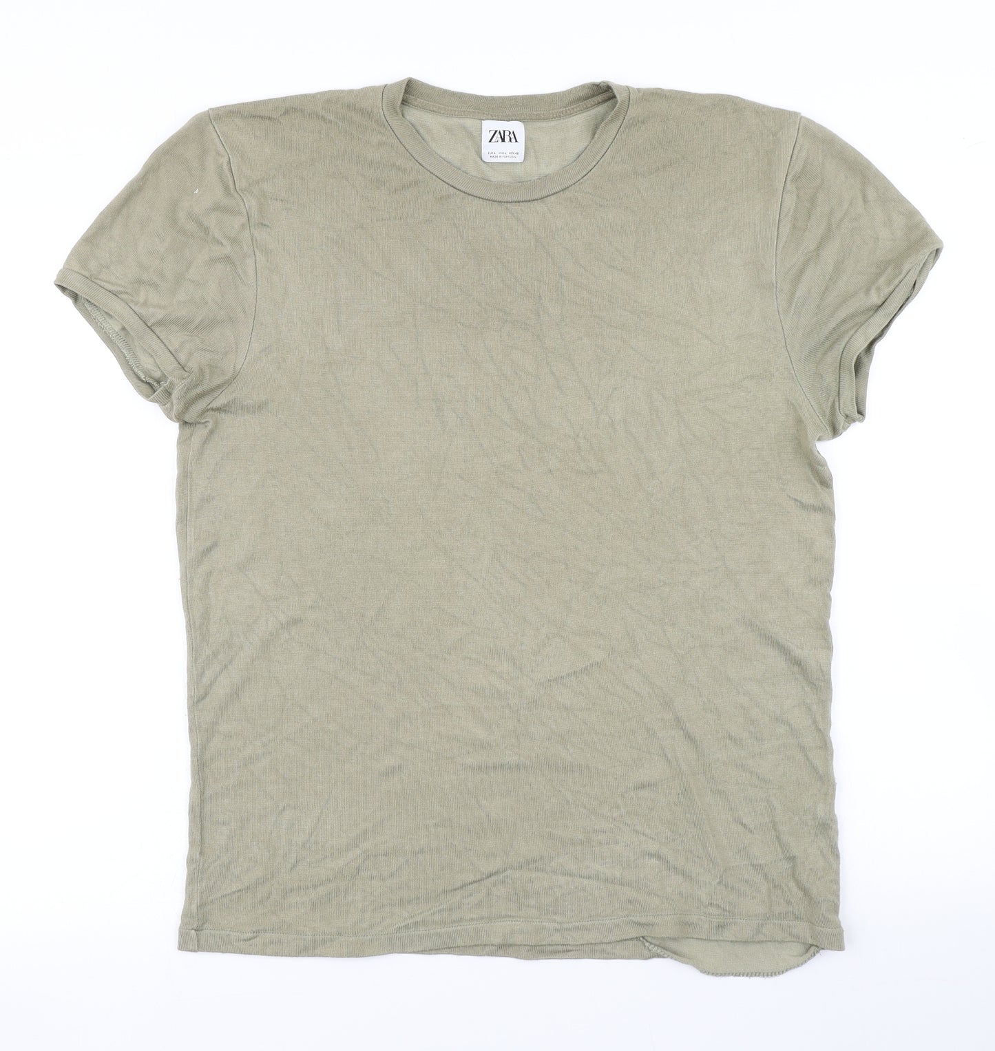 Zara Mens Green    T-Shirt Size L