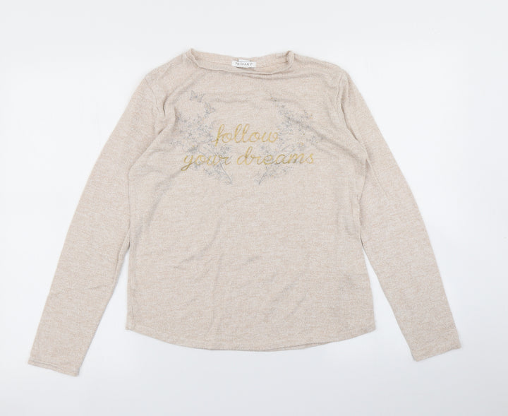 Primark Girls Beige Basic T-Shirt Size 12-13 Years