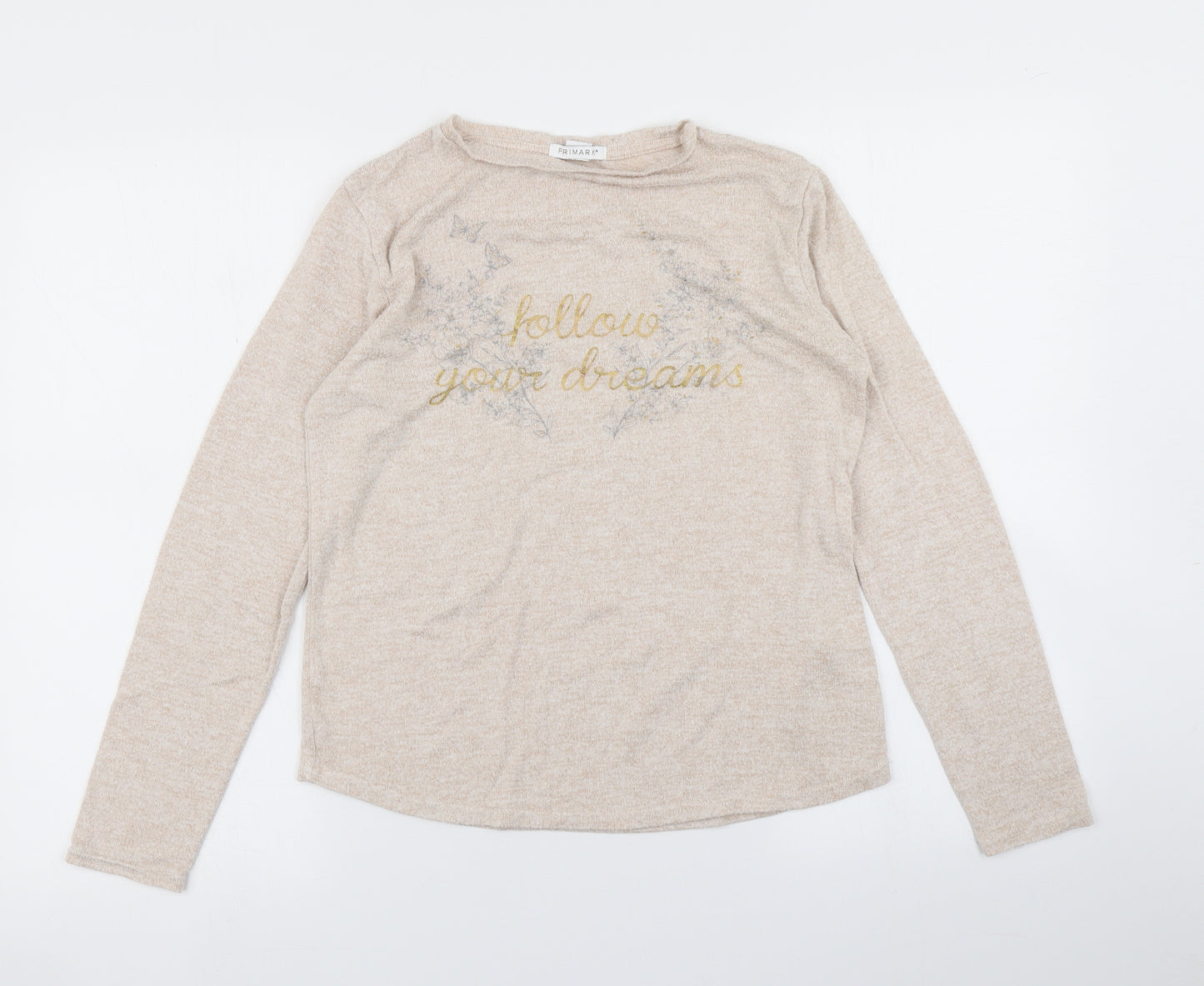 Primark Girls Beige   Basic T-Shirt Size 12-13 Years