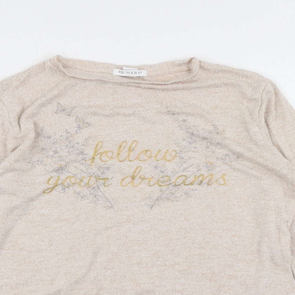 Primark Girls Beige   Basic T-Shirt Size 12-13 Years