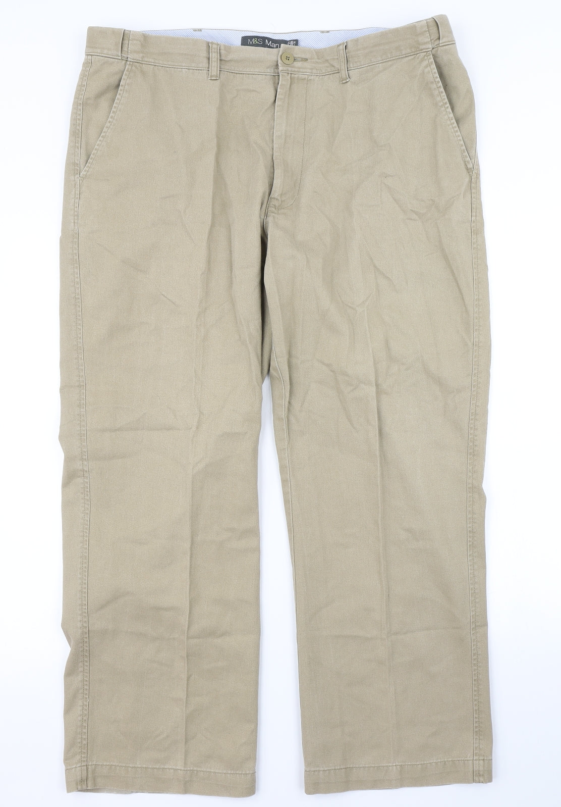 M&S Man Mens Brown   Chino Trousers Size 40 in L29 in