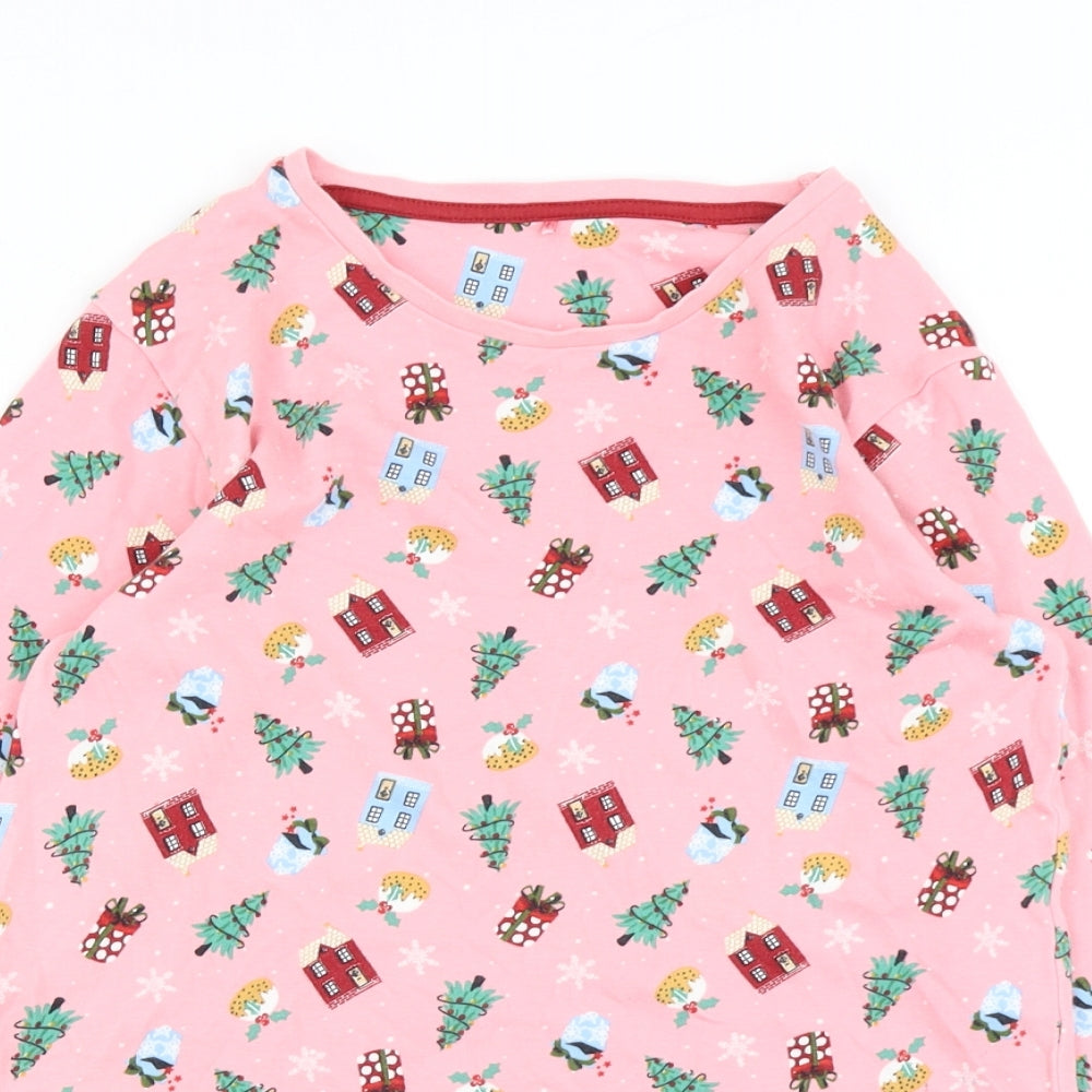 George Girls Pink   Basic T-Shirt Size 12-13 Years  - Christmas Tshirt