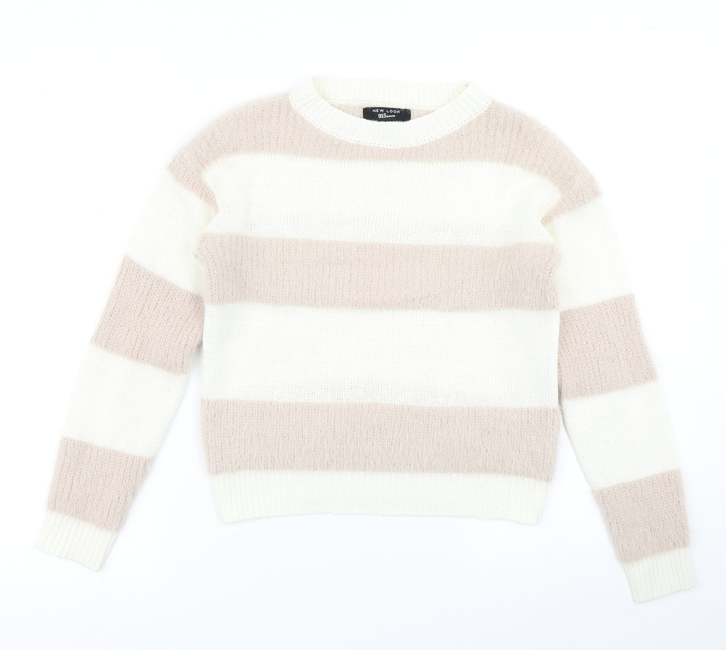 915 Generation Girls Pink Striped Knit Pullover Jumper Size 10-11 Years