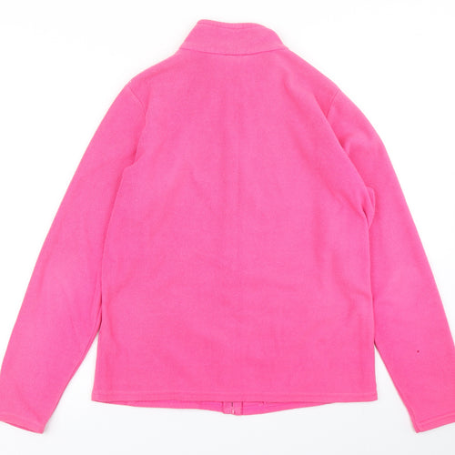 M&S Womens Pink  Fleece Full Zip Sweatshirt Size 14