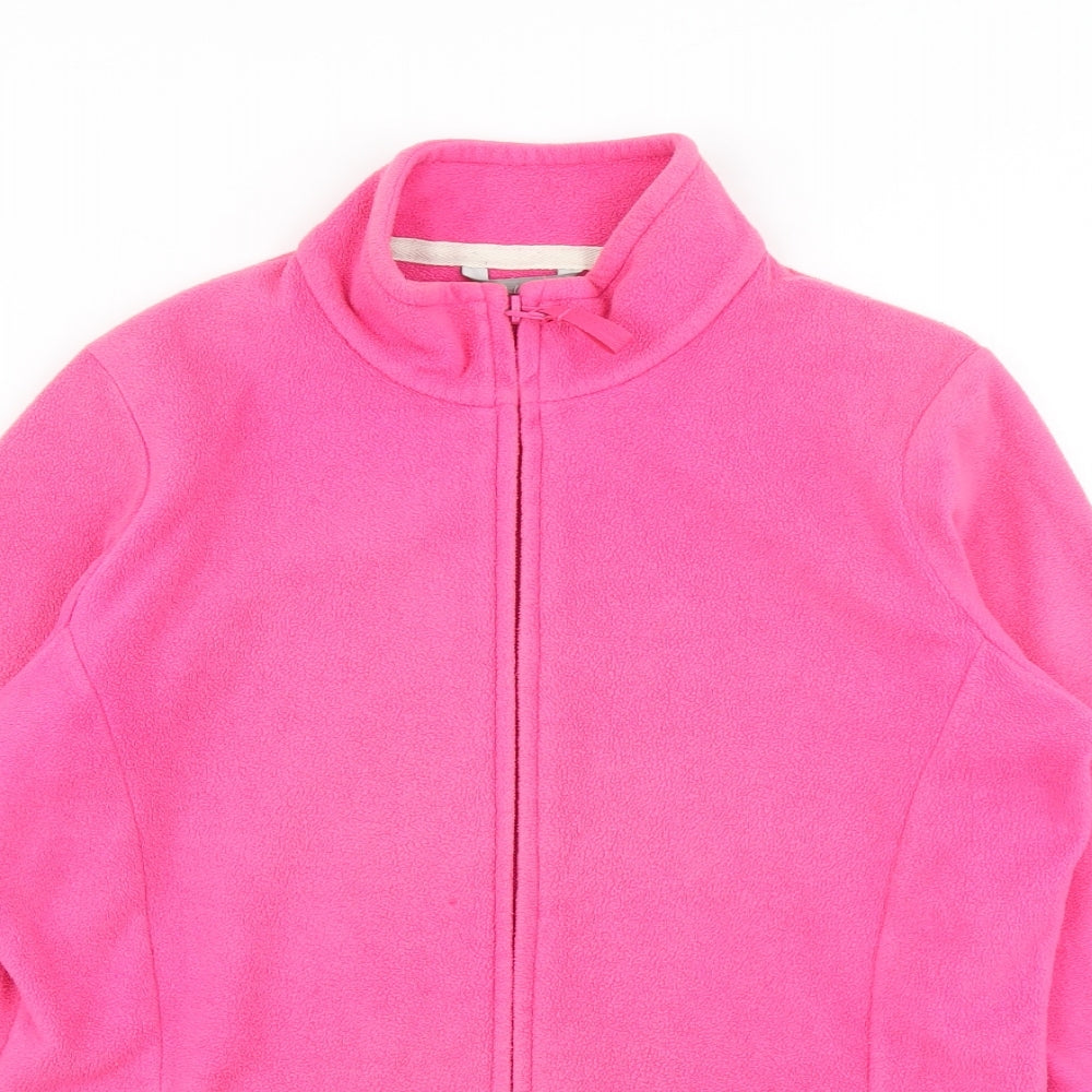 M&S Womens Pink  Fleece Full Zip Sweatshirt Size 14
