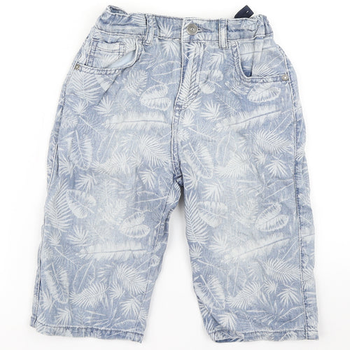 Lc walkiki Boys Blue Floral Denim Cargo Shorts Size 9-10 Years