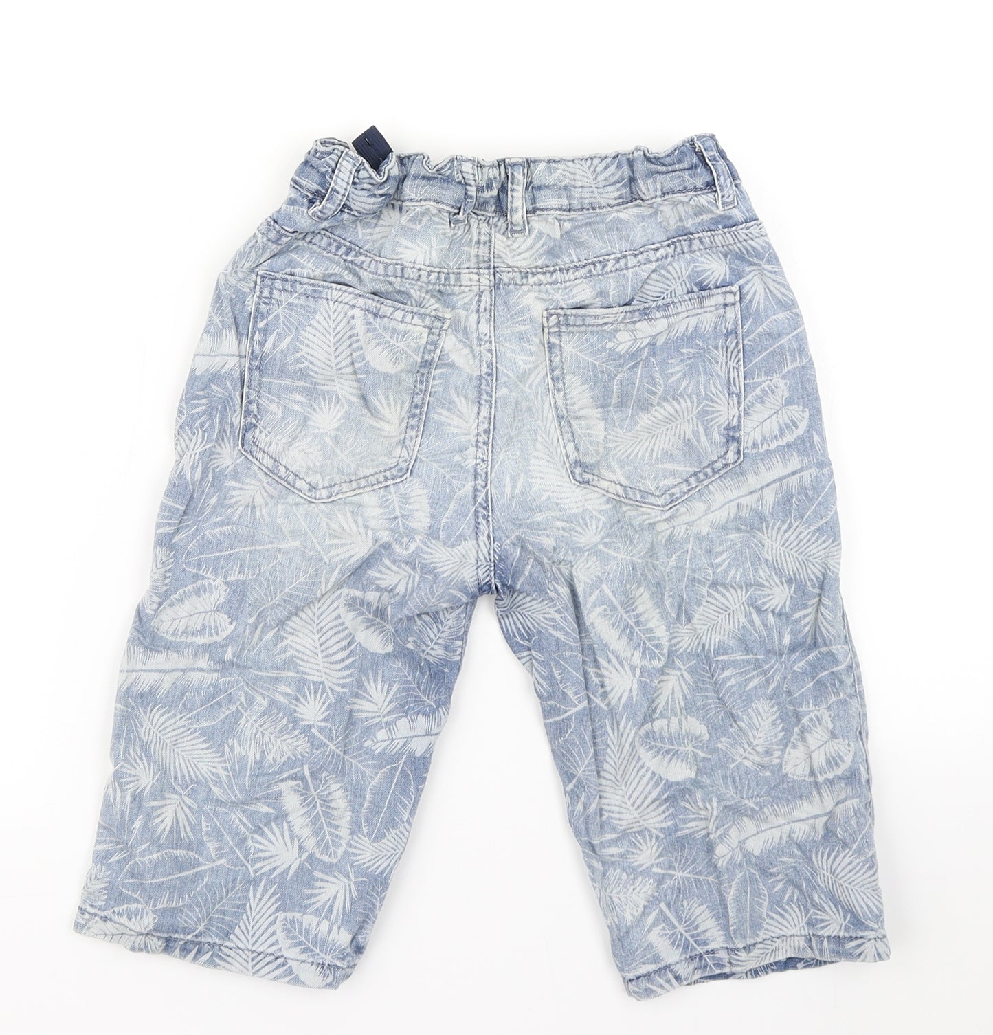Lc walkiki Boys Blue Floral Denim Cargo Shorts Size 9-10 Years