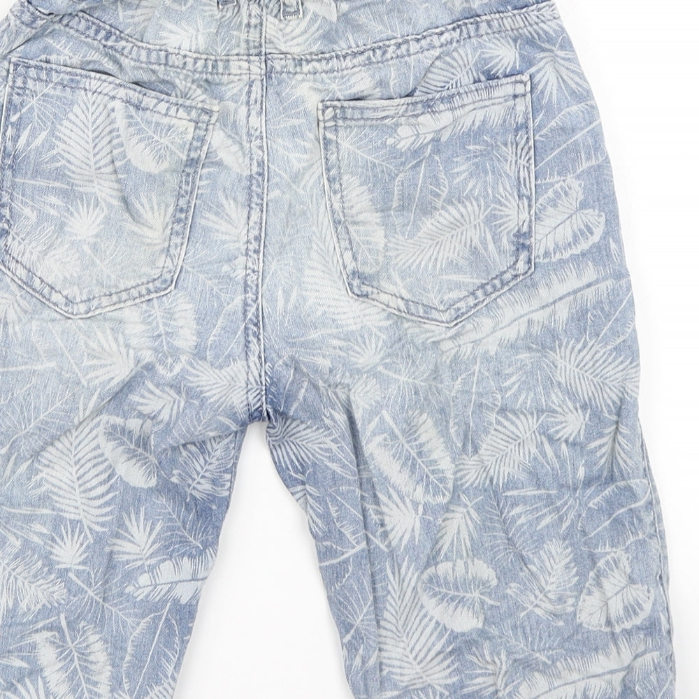 Lc walkiki Boys Blue Floral Denim Cargo Shorts Size 9-10 Years