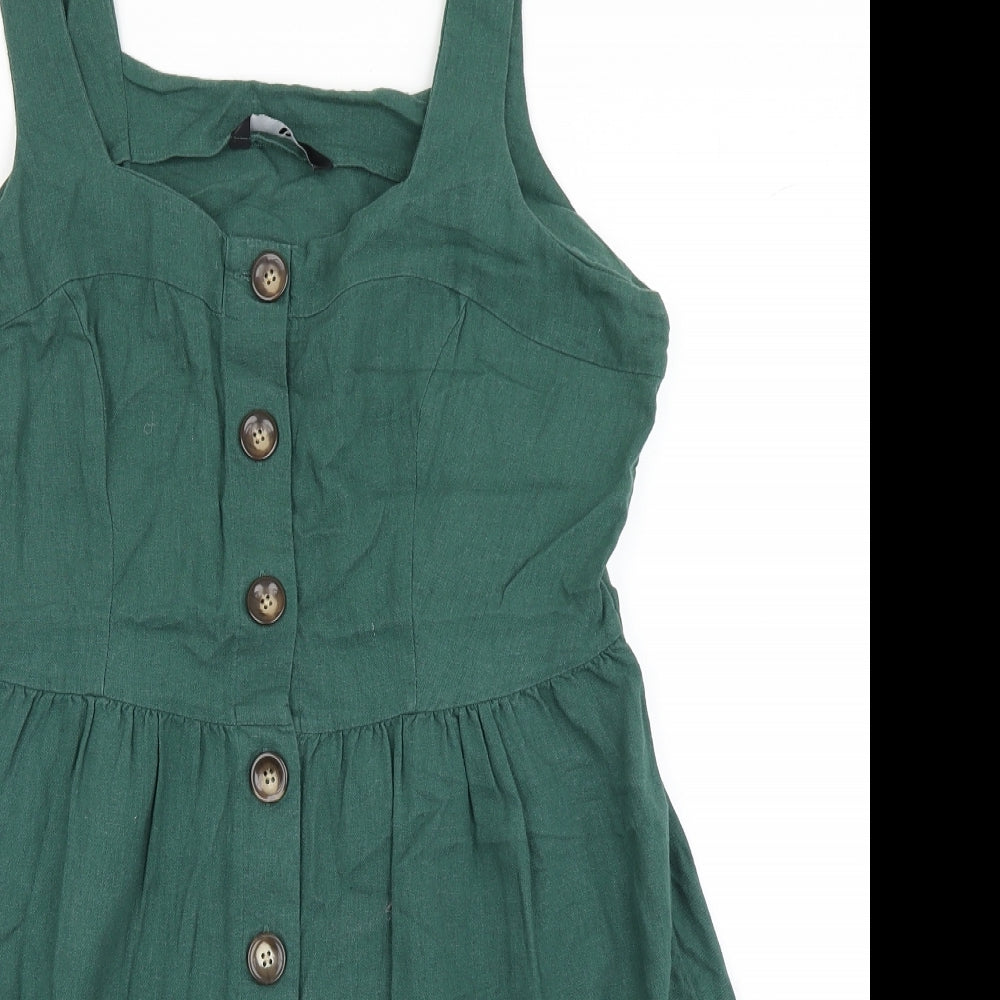 V Womens Green   Pinafore/Dungaree Dress  Size 14