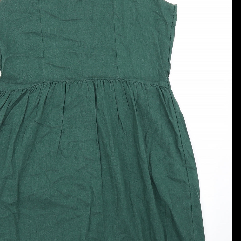 V Womens Green   Pinafore/Dungaree Dress  Size 14