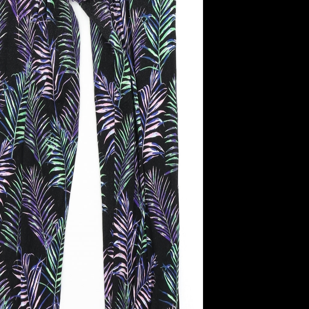 Nutmeg Womens Black Floral  Harem Trousers Size 12 L26 in
