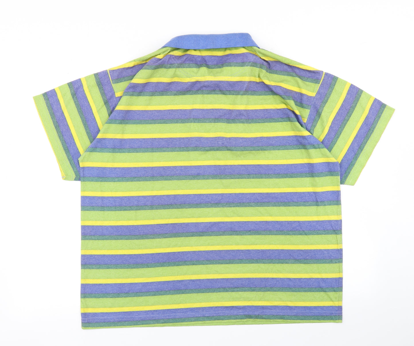 River Mountain Mens Green Striped   Polo Size M