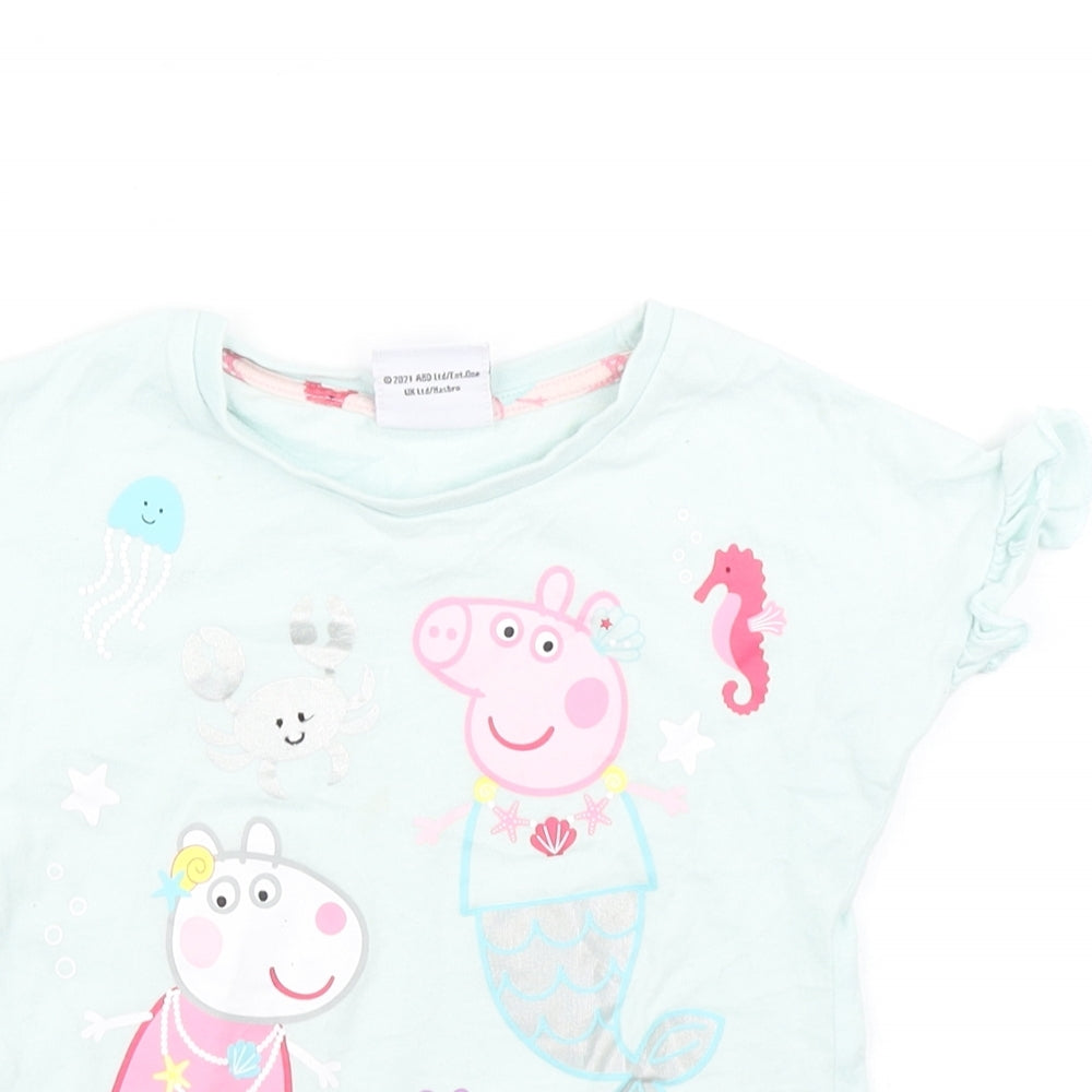TU Girls Blue   Basic T-Shirt Size 2-3 Years  - Peppa Pig