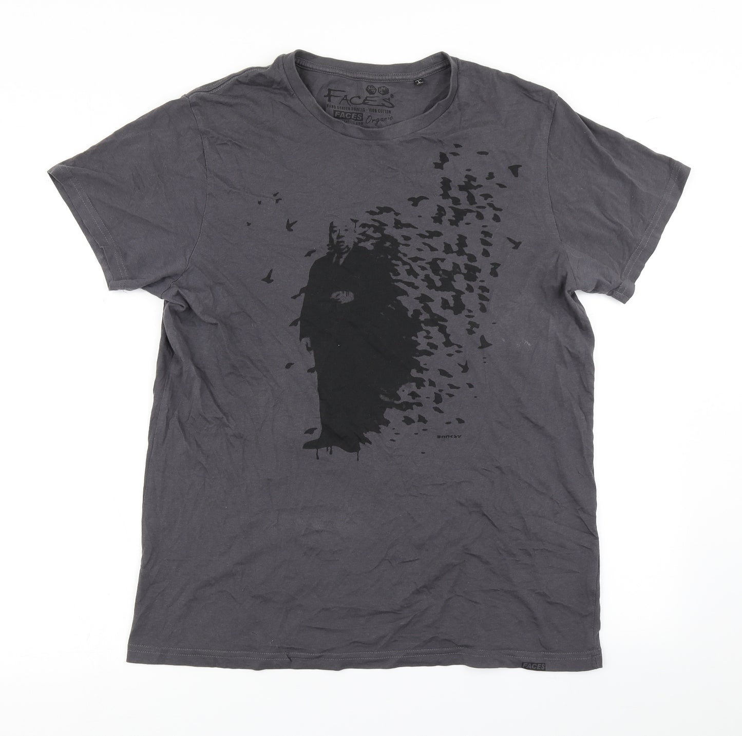 FACES Mens Grey    T-Shirt Size L