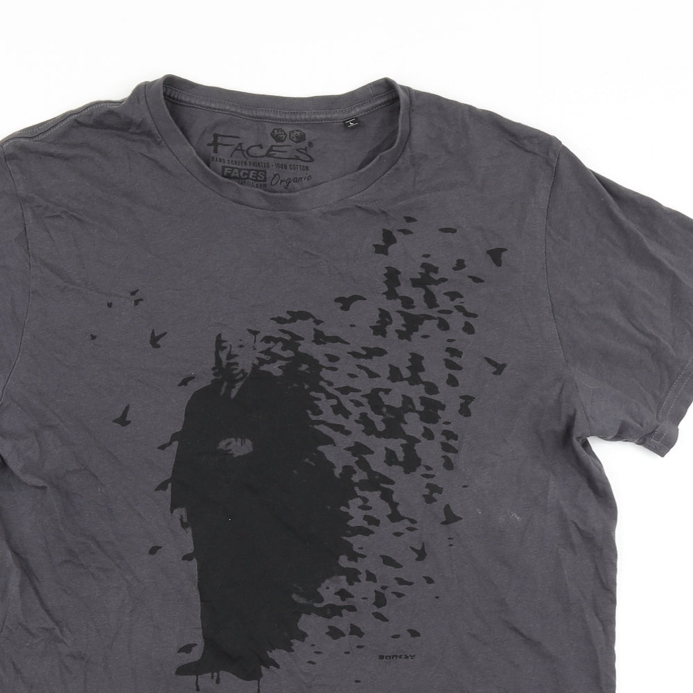 FACES Mens Grey    T-Shirt Size L