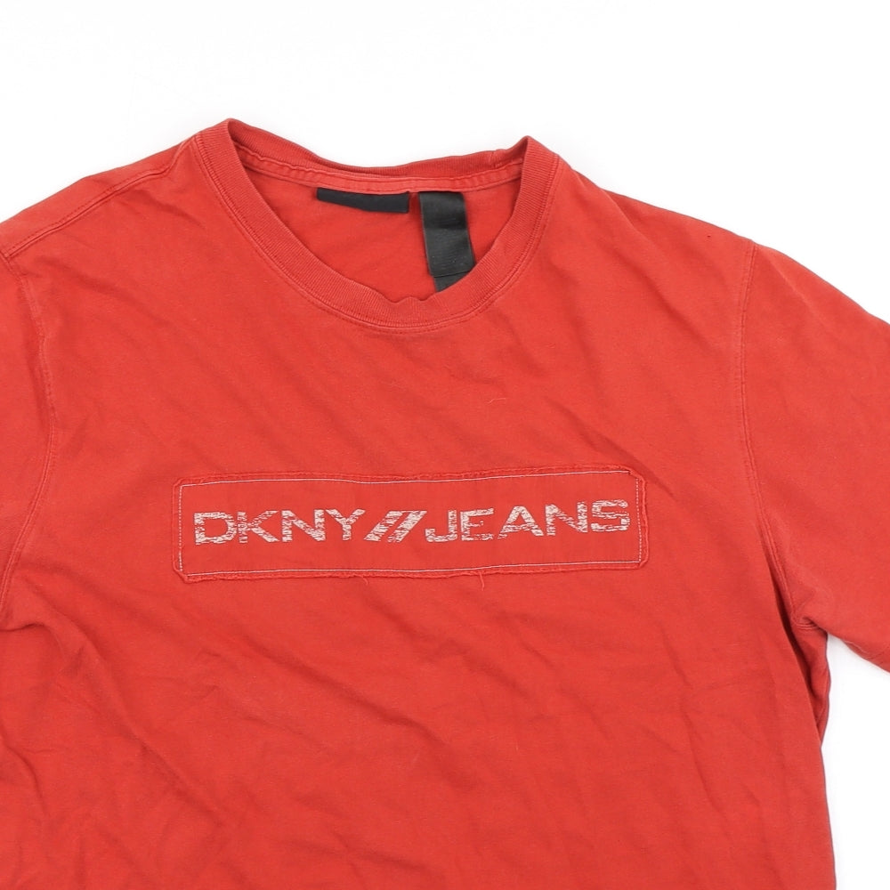 DKNY Jeans Mens Red    T-Shirt Size S