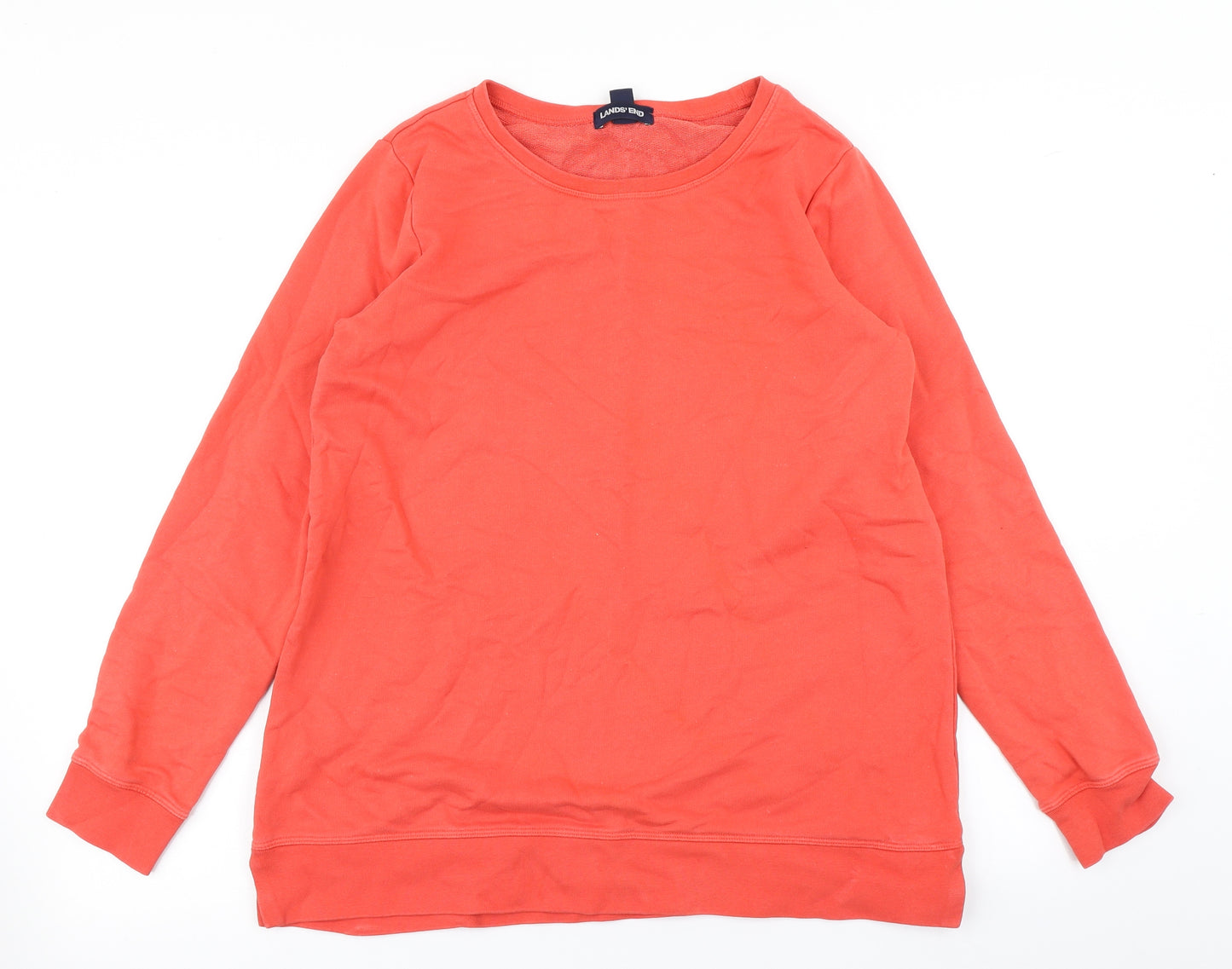 LAnds' End Womens Orange   Pullover Sweatshirt Size M