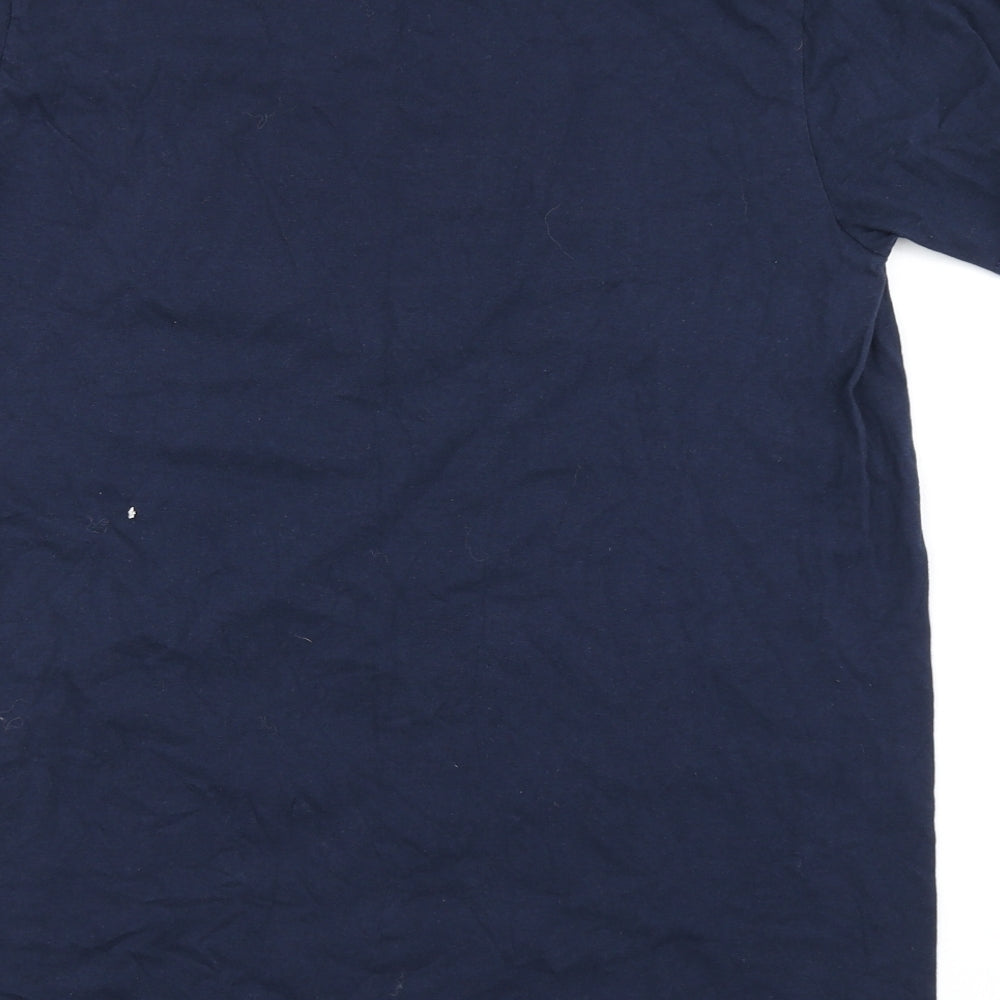 Gildan Mens Blue    T-Shirt Size L