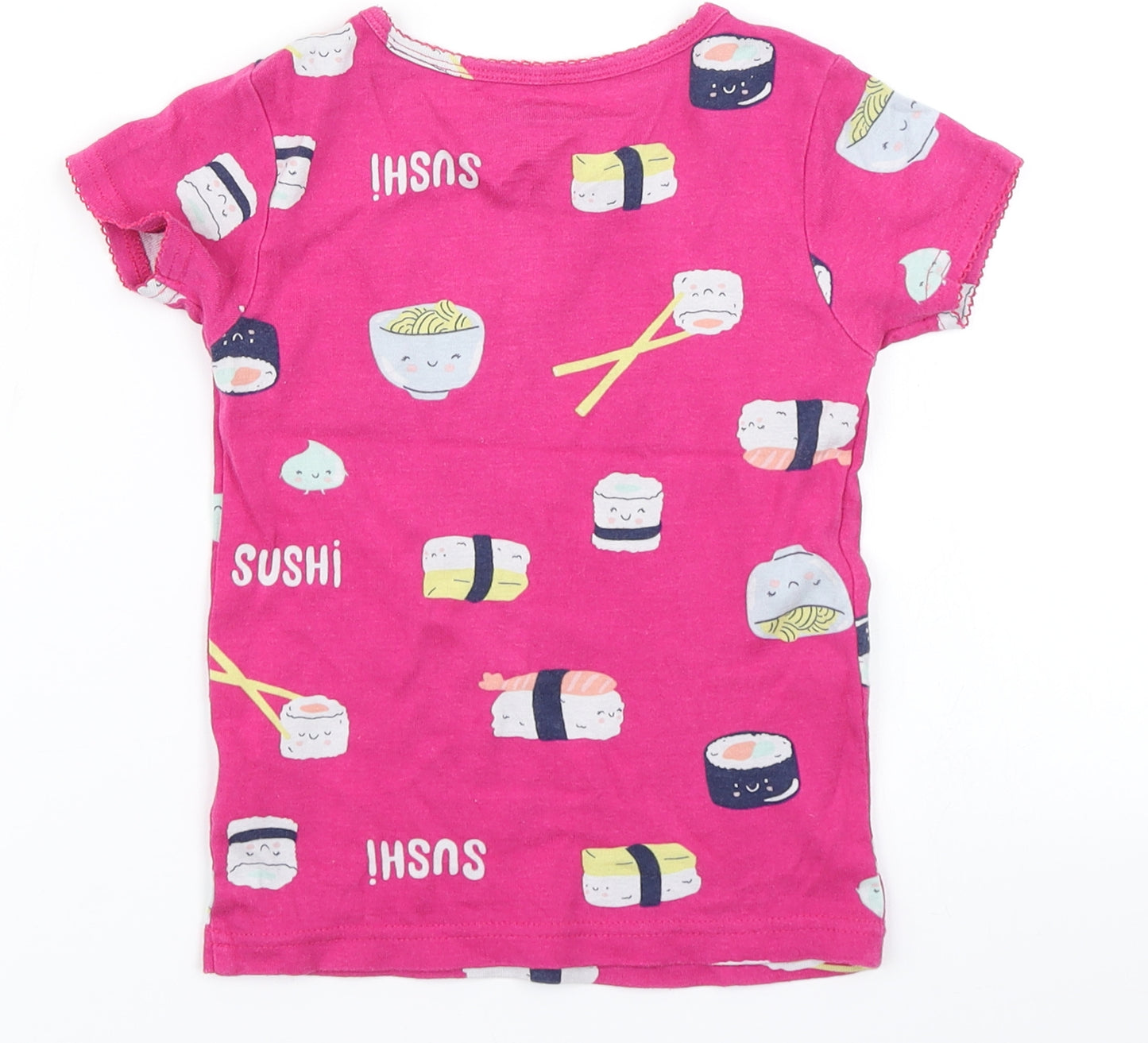 Carter's Girls Pink   Basic T-Shirt Size 6 Years  - sushi Print