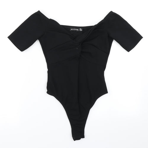 PRETTYLITTLETHING Womens Black   Bodysuit One-Piece Size 10
