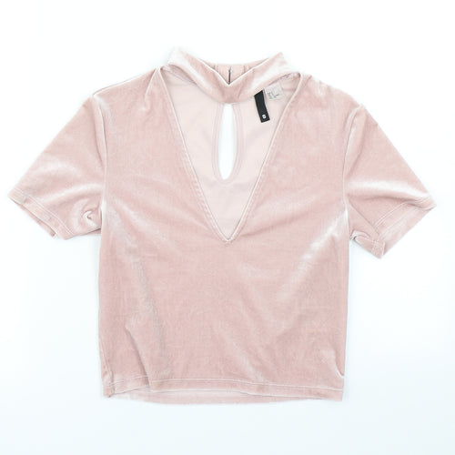 Divided Womens Pink   Basic T-Shirt Size S  - Cut Out