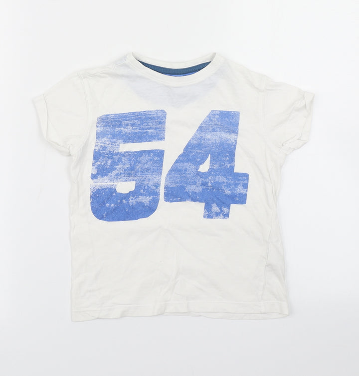 Vertbaudet Boys White Basic T-Shirt Size 6 Years