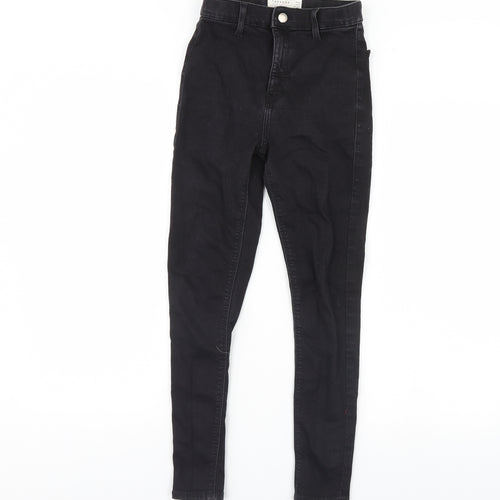 Topshop Womens Black  Denim Skinny Jeans Size 28 L26 in