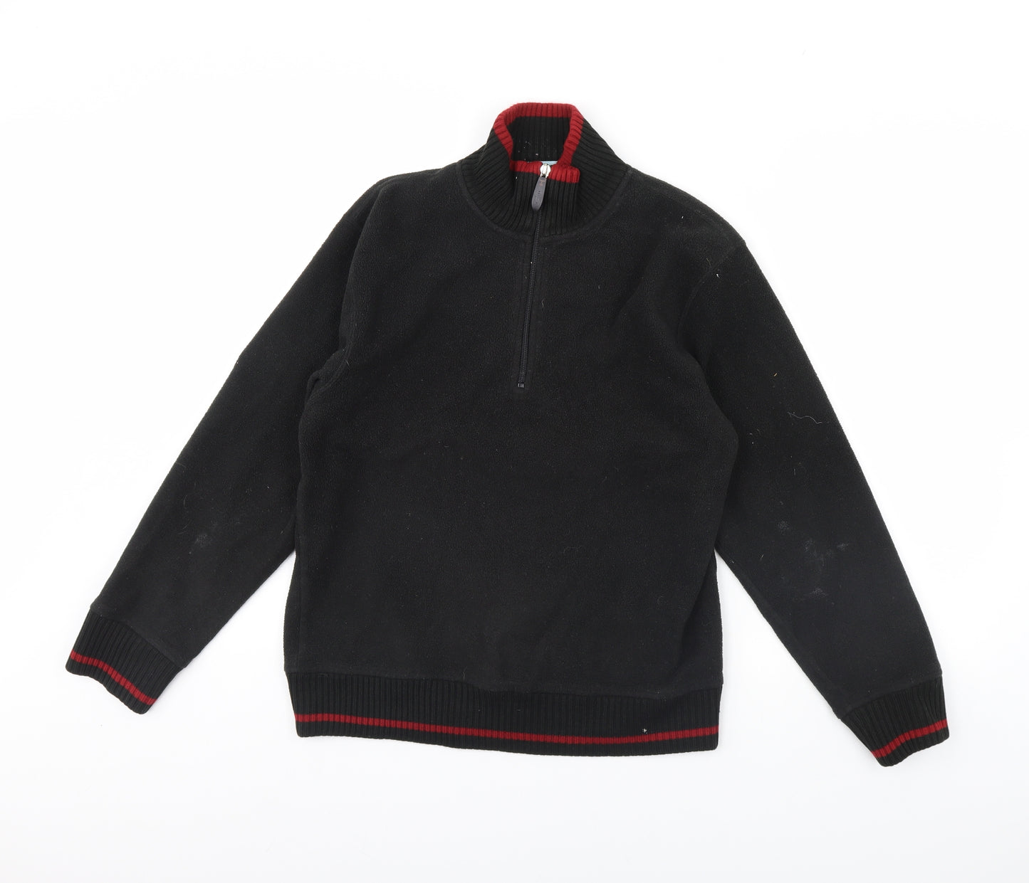 Baleno Mens Black  Fleece Henley Jumper Size M