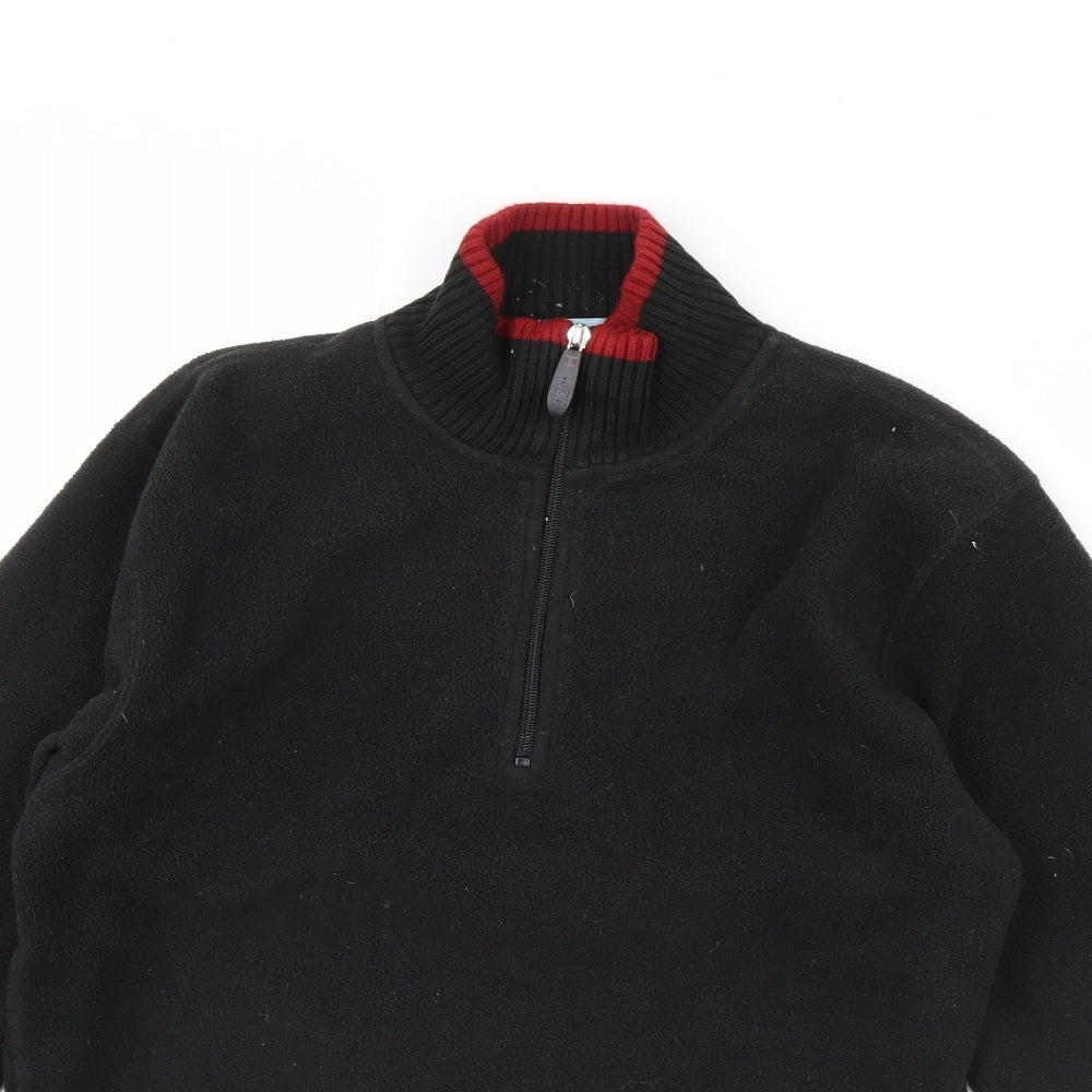 Baleno Mens Black  Fleece Henley Jumper Size M