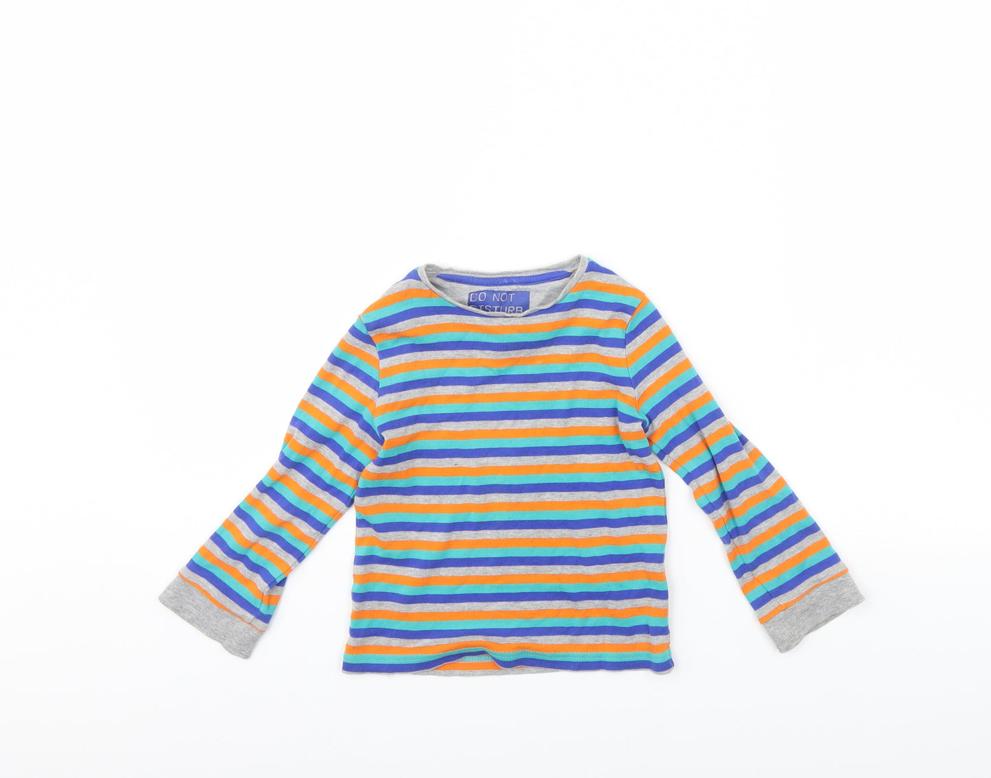 m&s Girls Green Striped  Basic T-Shirt Size 4 Years