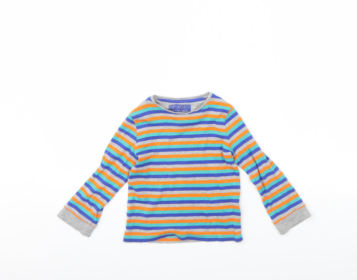 m&s Girls Green Striped  Basic T-Shirt Size 4 Years