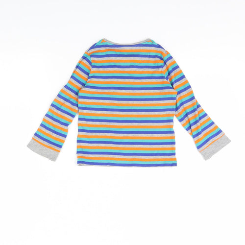 m&s Girls Green Striped  Basic T-Shirt Size 4 Years