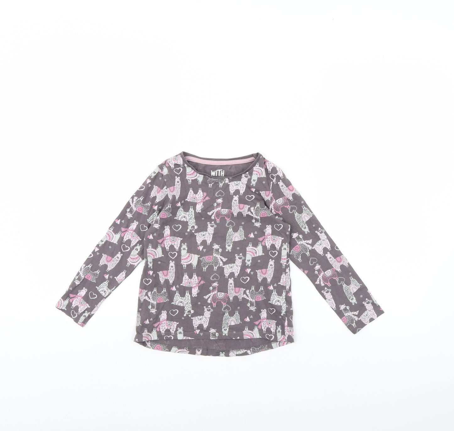 F&F Girls Brown Animal Print  Basic T-Shirt Size 5 Years