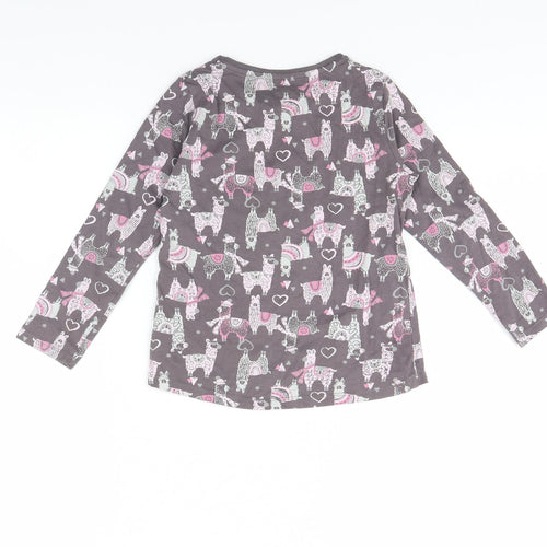 F&F Girls Brown Animal Print  Basic T-Shirt Size 5 Years