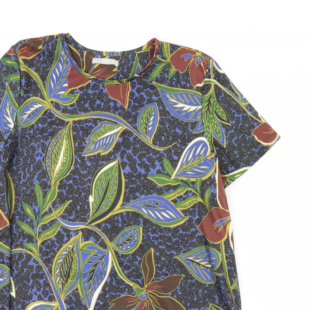 Zara Womens Multicoloured Floral  Basic T-Shirt Size M