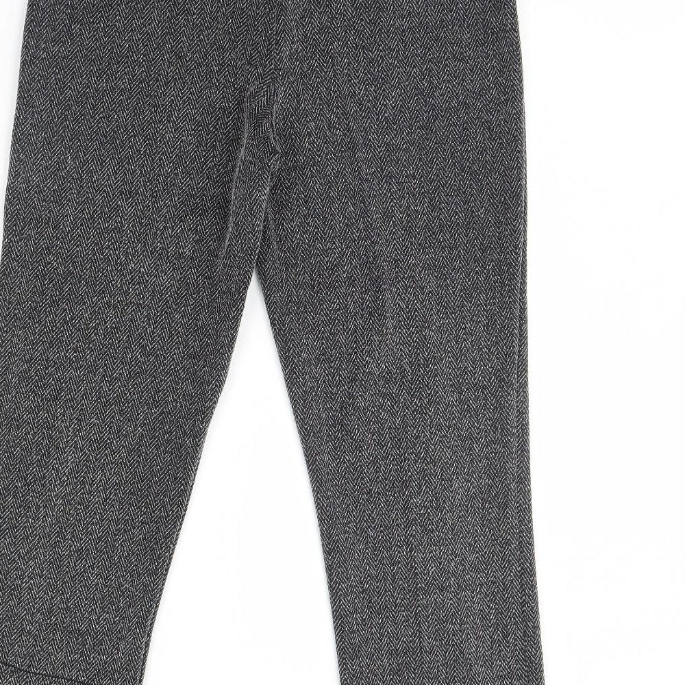 Bonmarche Womens Black Herringbone  Trousers  Size 12 L30 in