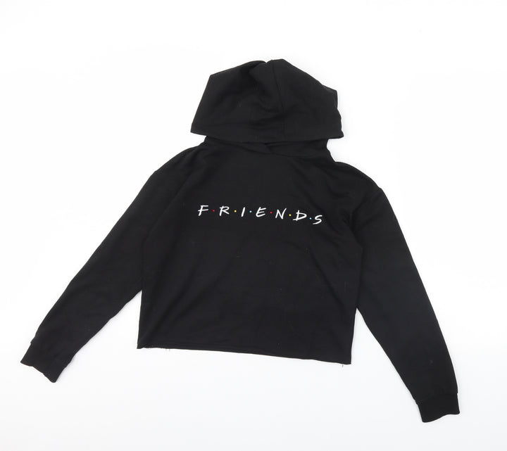 Primark Girls Black Pullover Hoodie Size 12 Years - Friends