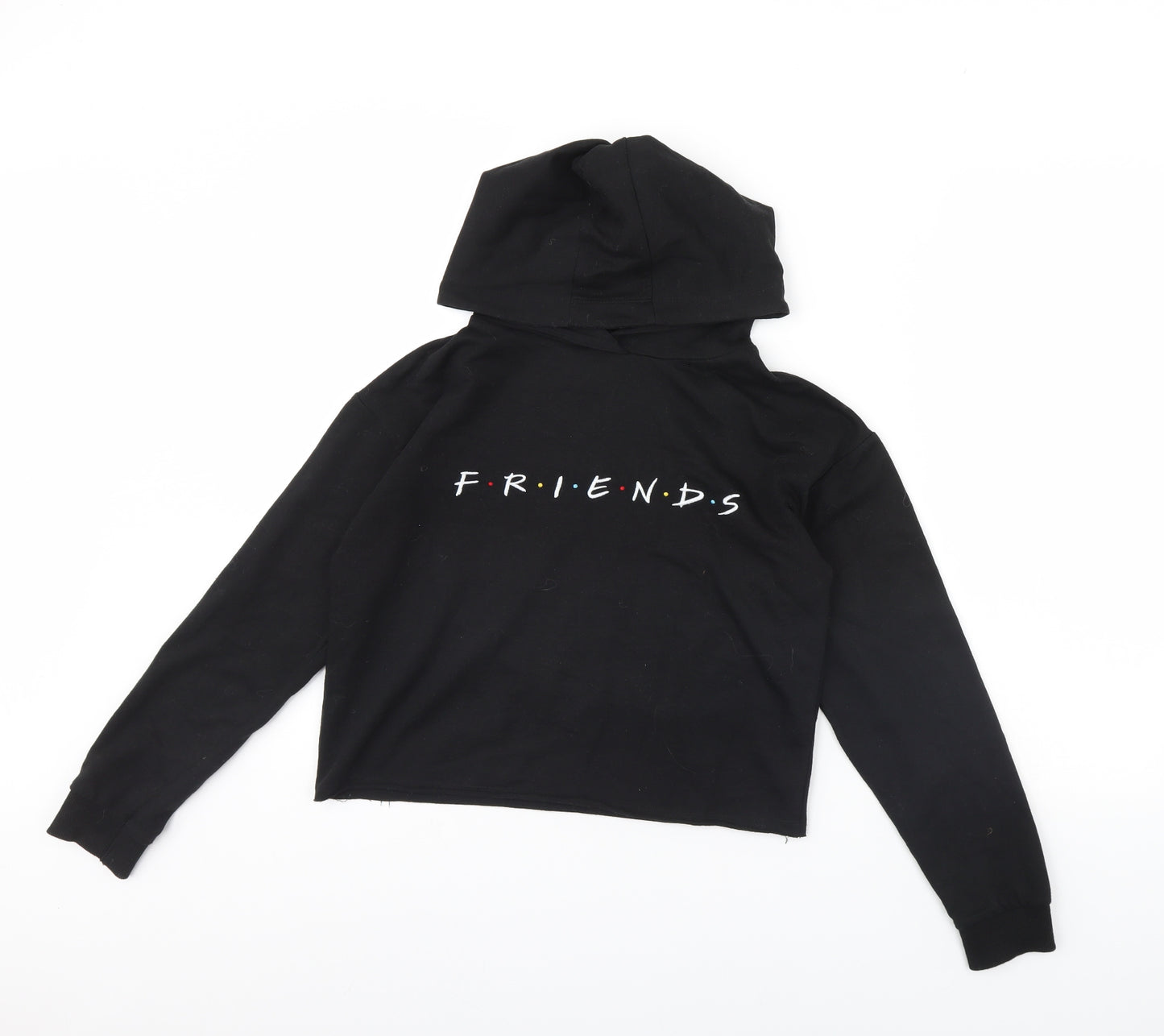 Primark Girls Black   Pullover Hoodie Size 12 Years  - Friends