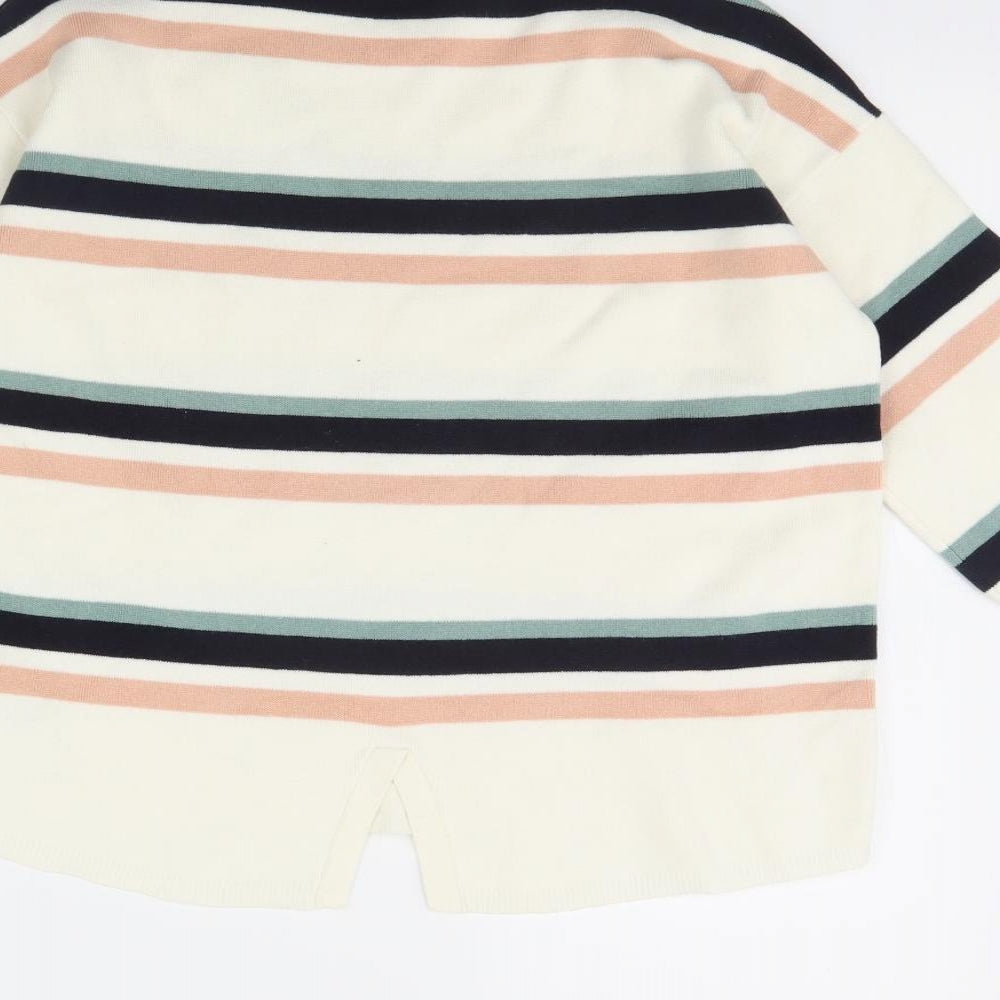 M&S Womens Ivory Striped  Pullover Jumper Size S