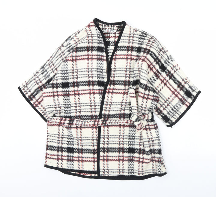 WalG Womens White Check Jacket Size M