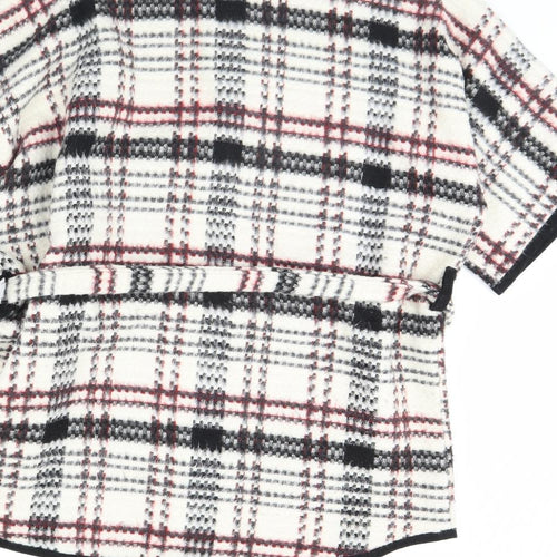 WalG Womens White Check  Jacket  Size M