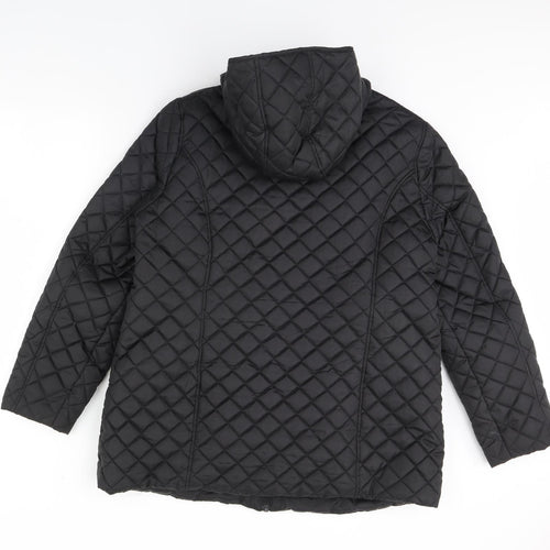 Julipa Womens Black   Rain Coat Coat Size 18