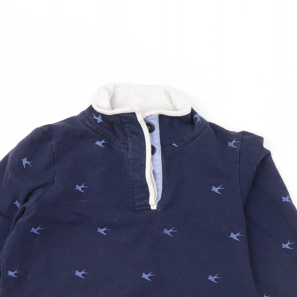 NEXT Womens Blue Animal Print  Henley Jumper Size 10
