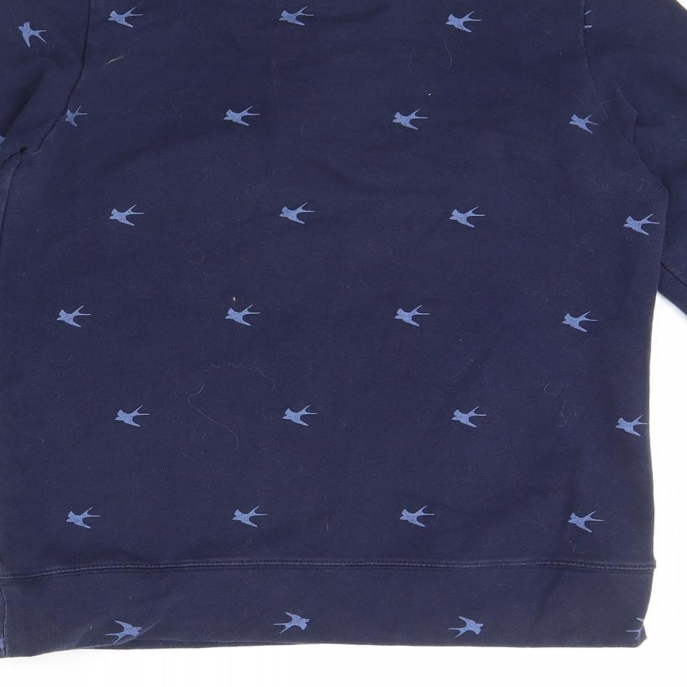 NEXT Womens Blue Animal Print  Henley Jumper Size 10