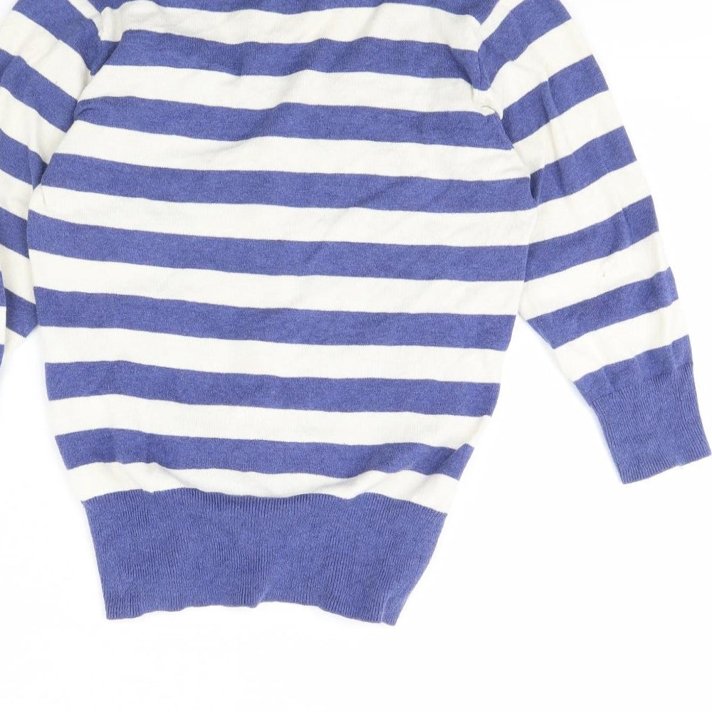 Atmosphere Womens White Striped  Pullover Jumper Size 12