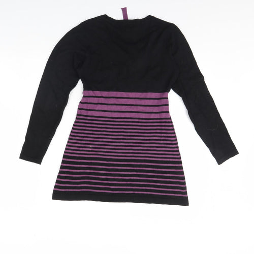 Preworn Womens Black Striped  Pullover Jumper Size 8